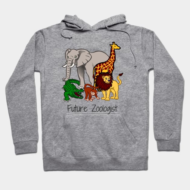 Zoologist Shirt Gift for Kids and Students Zoology Zoo Wild Animal Lion Design Hoodie by InnerMagic